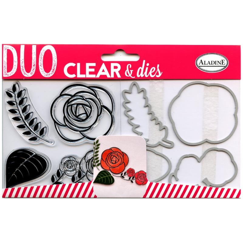 Clear Duo Stamp & Dies - Rose set