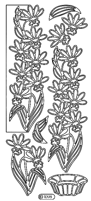 Starform Peel Off Sticker - Tall Flower Border