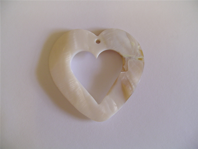 Mother-Of-Pearl Ornament - Heart In Heart TO CLEAR