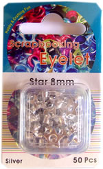 Scrapbook Eyelets - Star 8mm