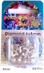 Scrapbook Eyelets - Diamond 6 x 8mm