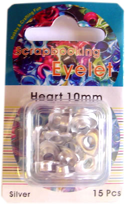 Scrapbook Eyelets - Heart 10mm