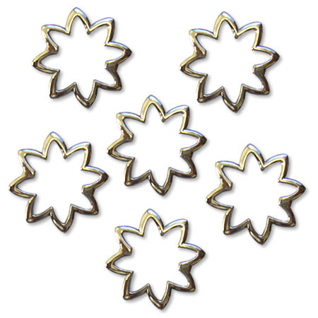 Metal Charms - Platinum Large Stars (6pcs)