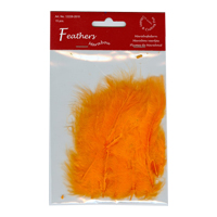 Marabou Feathers, Orange, 15 pcs/ headerbag