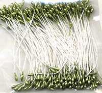 Stamens Pearlized Green 1mm x 144pcs Stamens Pearlized Green 1mm x 144pcs