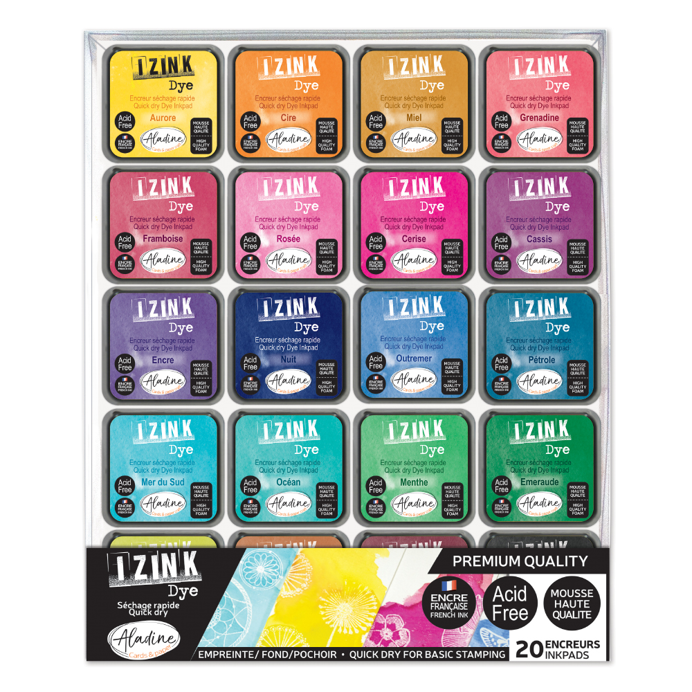 Izink Set of 20 Dye Based Stamp Pads
