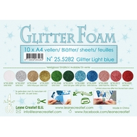 Leane Creatief Glitter Foam Sheets - Glitter Light Blue x10