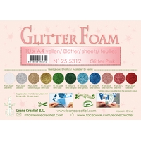 Leane Creatief Glitter Foam Sheets - Glitter Pink x10