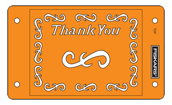 CLEARANCE SALE Fiskars CardBoss Stencil - Thank You