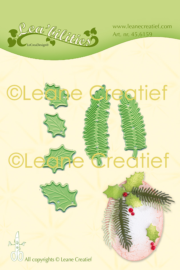 Lea-bilities Cutting and Embossing Die - Holly & Pine Branches Small