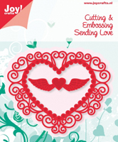 50% OFF  Joy Crafts Cutting & Embossing Stencil - Heart and Heart with Wings