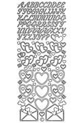 Starform Peel Off Outline Sticker - Heart Letters