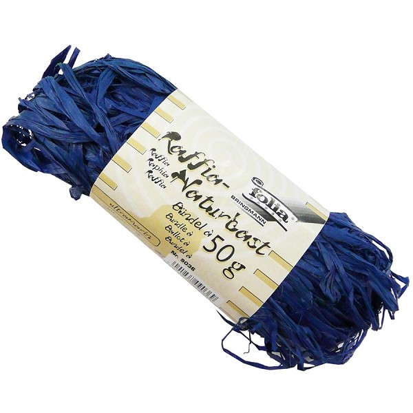 Raffia Naturbast Ultramarin - Blue 50g