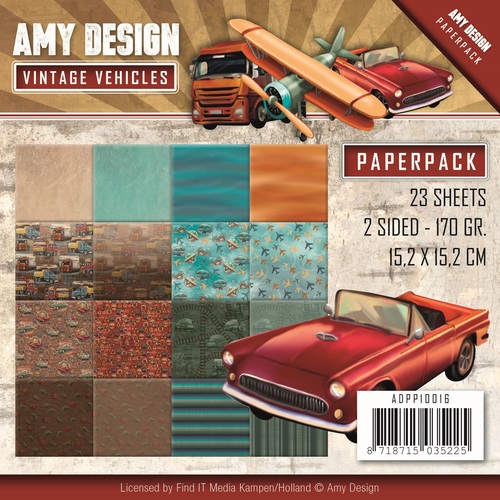 Amy Design Vintage Vehicles Paper Pack - Vintage Vehicles