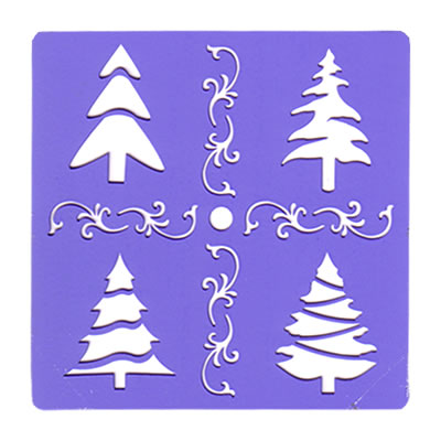 Square Stencil - Christmas Trees