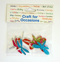 Glitter Dragon Flies x6