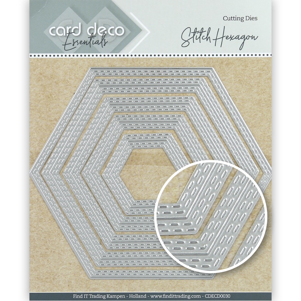 Card Deco Essentials Cutting Dies - Stitch Hexagon (5pcs)