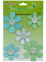 Crafts Too Jewelled Flowers - Blue / Green (5pcs)