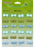 Crafts Too Self Adhesive Bitty Bows - Blue / Green (24pcs)