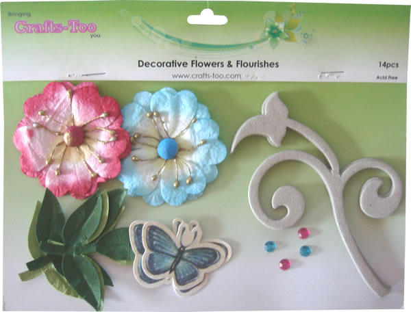 Crafts Too Decorative Flowers & Flourishes (14pcs)