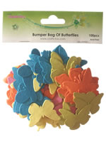 Crafts Too Bumper Bag of Butterflies - Bright (100pcs)