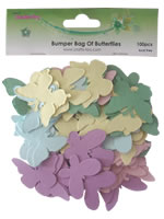 Crafts Too Bumper Bag of Butterflies - Pastel (100pcs)