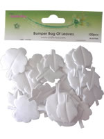 Crafts Too Bumper Bag of Leaves - White (100pcs)