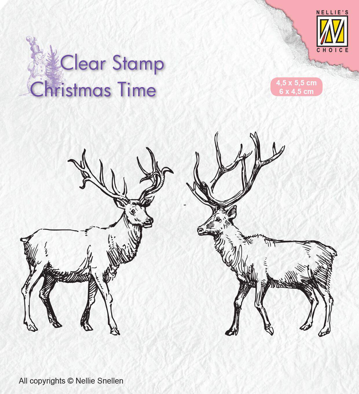 Nellie Snellen Clear Stamp Christmas Time - Two Reindeer