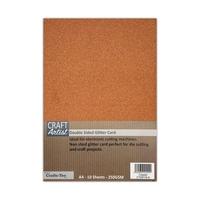 Craft Artist A4 Double Sided Glitter Card - Copper