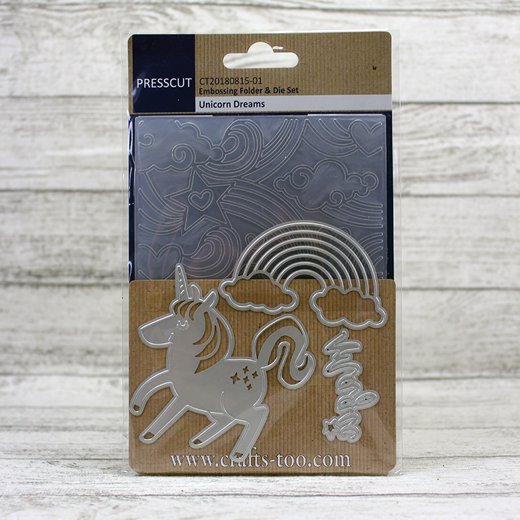 Presscut Embossing Folder & Die Set - Unicorn Dreams