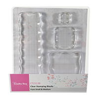 Crafts Too - set of 4 Clear Stamping Blocks Small and Medium