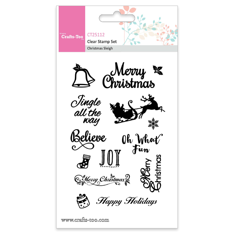 Crafts Too Clear Stamp Set - Christmas Sleigh (14pcs)