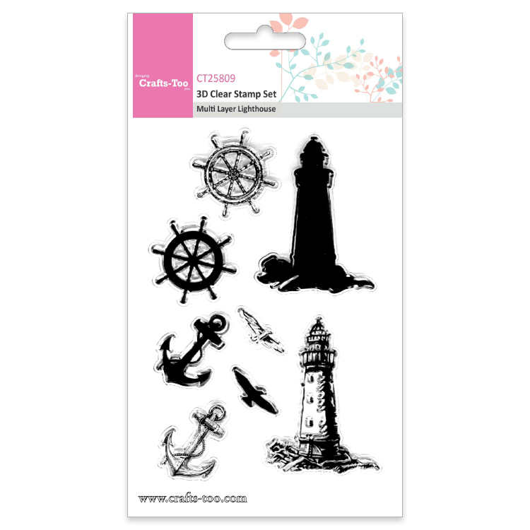 Crafts Too 3D Clear Stamp Set - Multi Layer Lighthouse (8pcs)