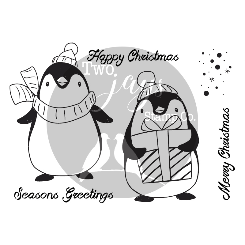 LIMITED STOCK Two Jays Clear Stamp - Large Penguins