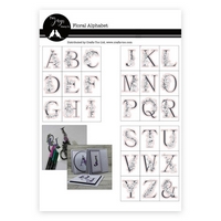 OUT OF STOCK Two Jays Floral Alphabet Clear Stamp Set