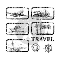 Two Jays Vintage Travel Stamps - Travel Tags