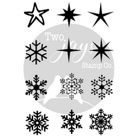 Two Jays Finger Stamps - Snow & Stars