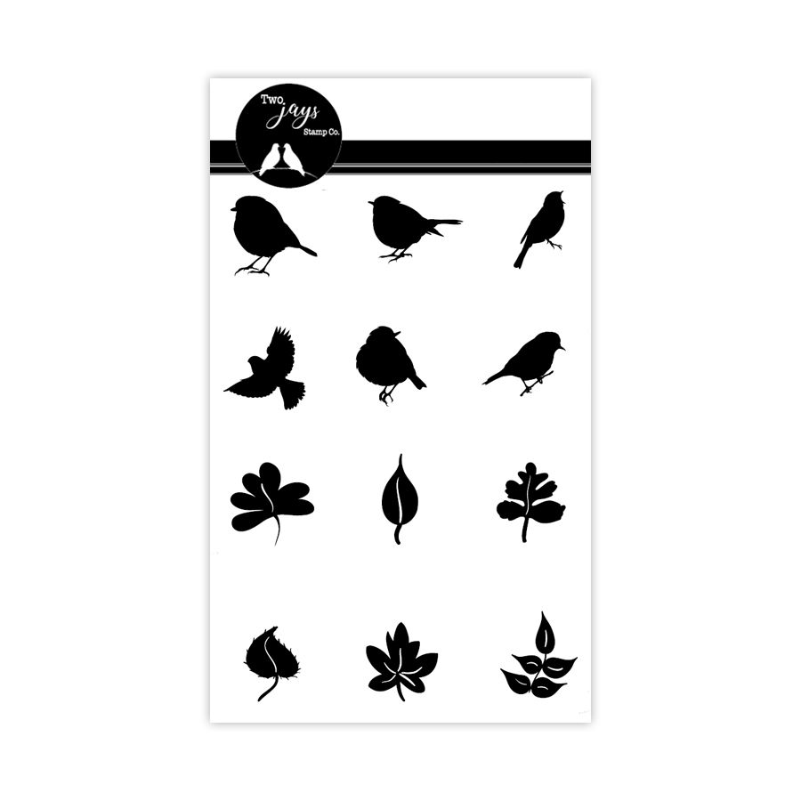 Two Jays Finger Stamps - Birds & Leaves