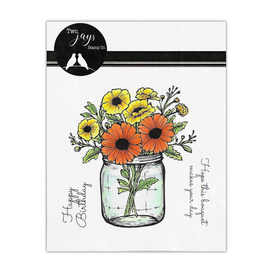 Two Jays Stamps - Flower Bouquet