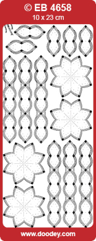 SALE Embroidery Stickers - Flower with Rope Border (Pack of 10)