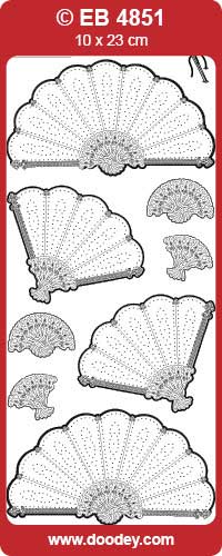 SALE Embroidery Stickers - Fan (Pack of 10)