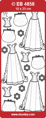 SALE Embroidery Stickers - Evening Dress (Pack of 10)