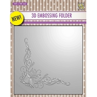 Nellie Snellen 3D Embossing Folder - Poinsetta Corner