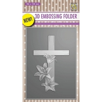 Nellie Snellen 3D Embossing Folder - Cross with lilies 