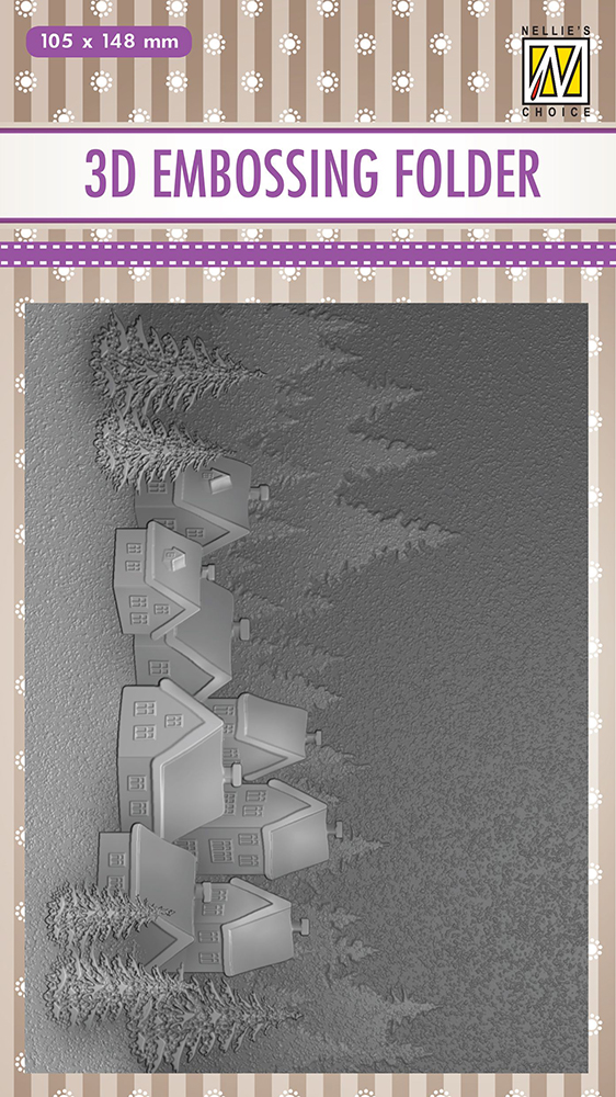 Nellie Snellen 3D Embossing Folder - Snowy Village