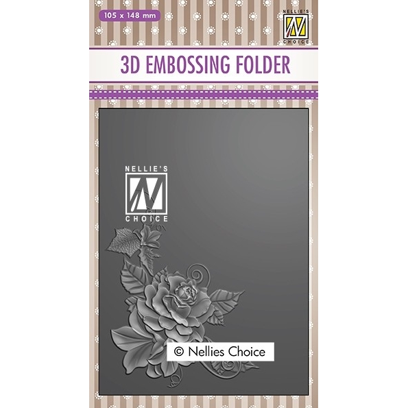 Nellie Snellen 3D Embossing Folder - Rose Corner 2