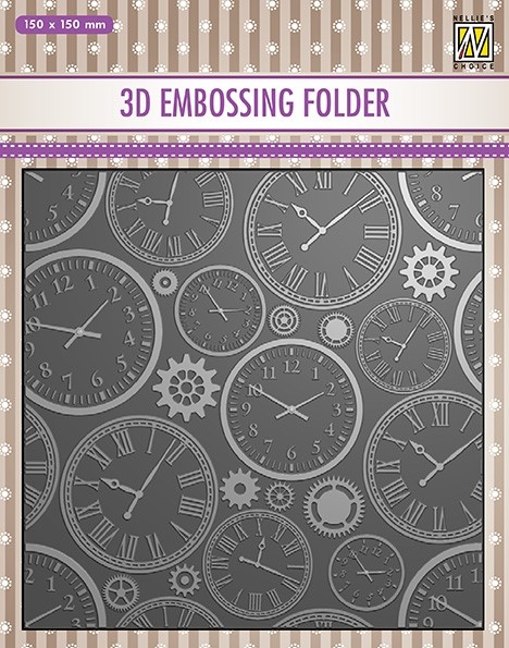 Nellie Snellen 3D Embossing Folder - Time