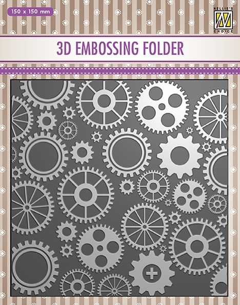 Nellie Snellen 3D Embossing Folder - Cogwheels