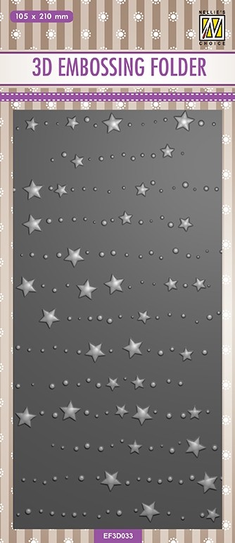 Nellie Snellen 3D Embossing Folder Slimline - Stars & Dots