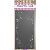 Nellie Snellen 3D Embossing Folder Slimline - Curls-Stars Frame